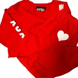 Katie J NYC Vibrant Red Lounge Set